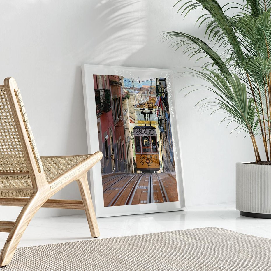 Plakat bez ramy 21x30 - Lizbońskie tramwaje - podróż w czasie - Lizbona, tramwaj