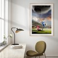 Plakat w ramie 40x50 - Ekscytacja Sportowego Świata - gol, mecz - rama drewno