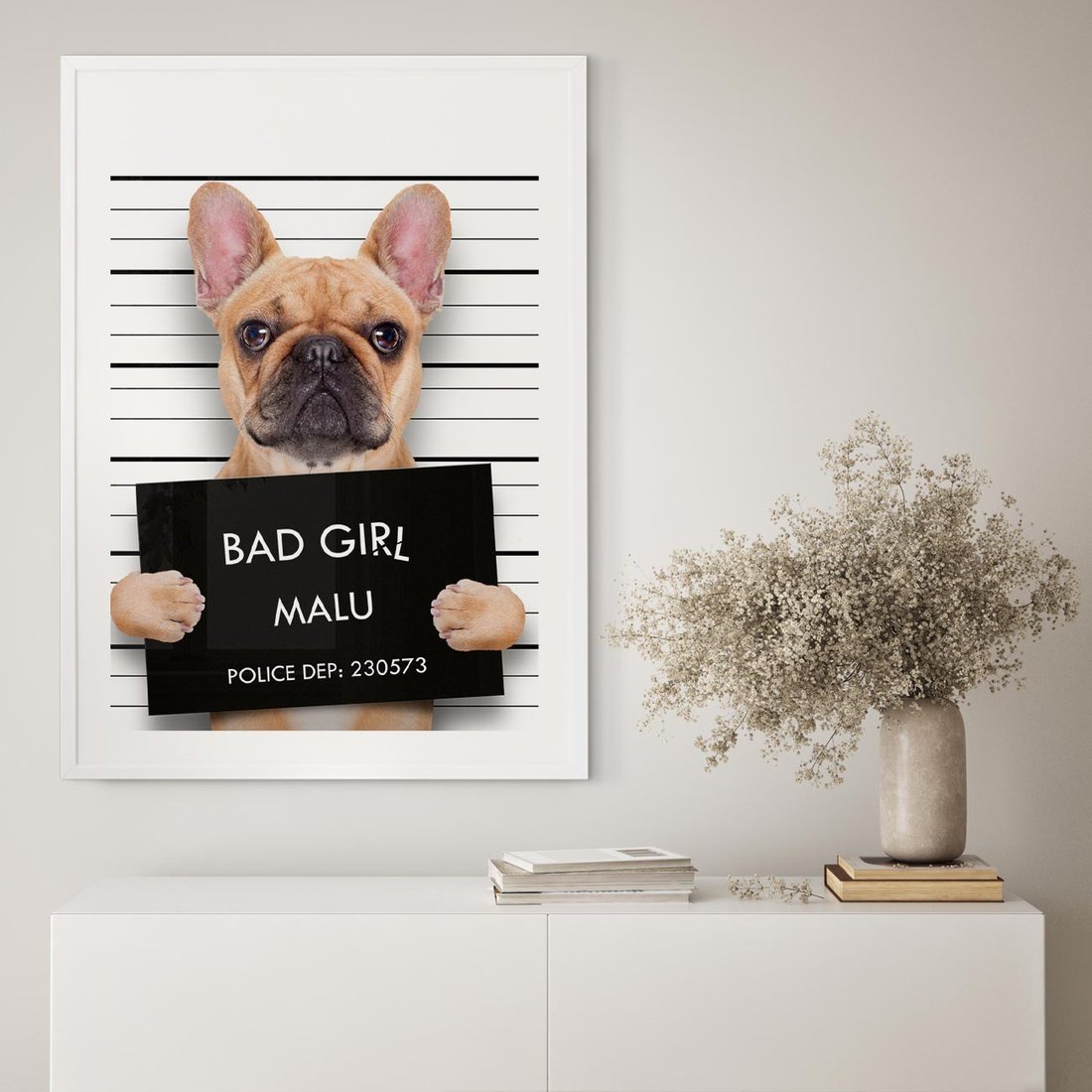 Plakat w ramie 30x40 - przyjaciel na zawsze - pies, piesek - rama biała