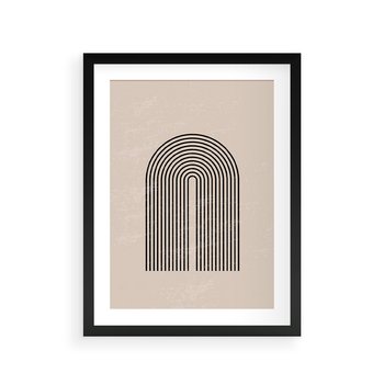 Plakat w ramie 30x40 - Migocące Echa - abstrakcyjne linie, geometria - rama czarna