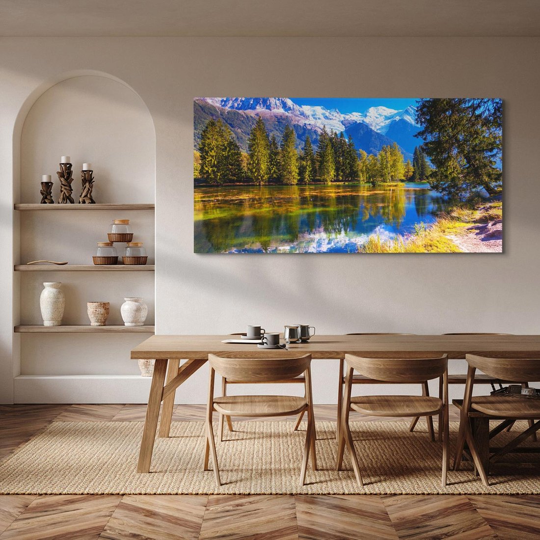 Obraz na płótnie 120x60 - Górskie piękno - góry, jezioro