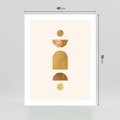 Plakat bez ramy 40x50 - Abstrakcyjne Wzory - geometryczne złote kształty, tekstura