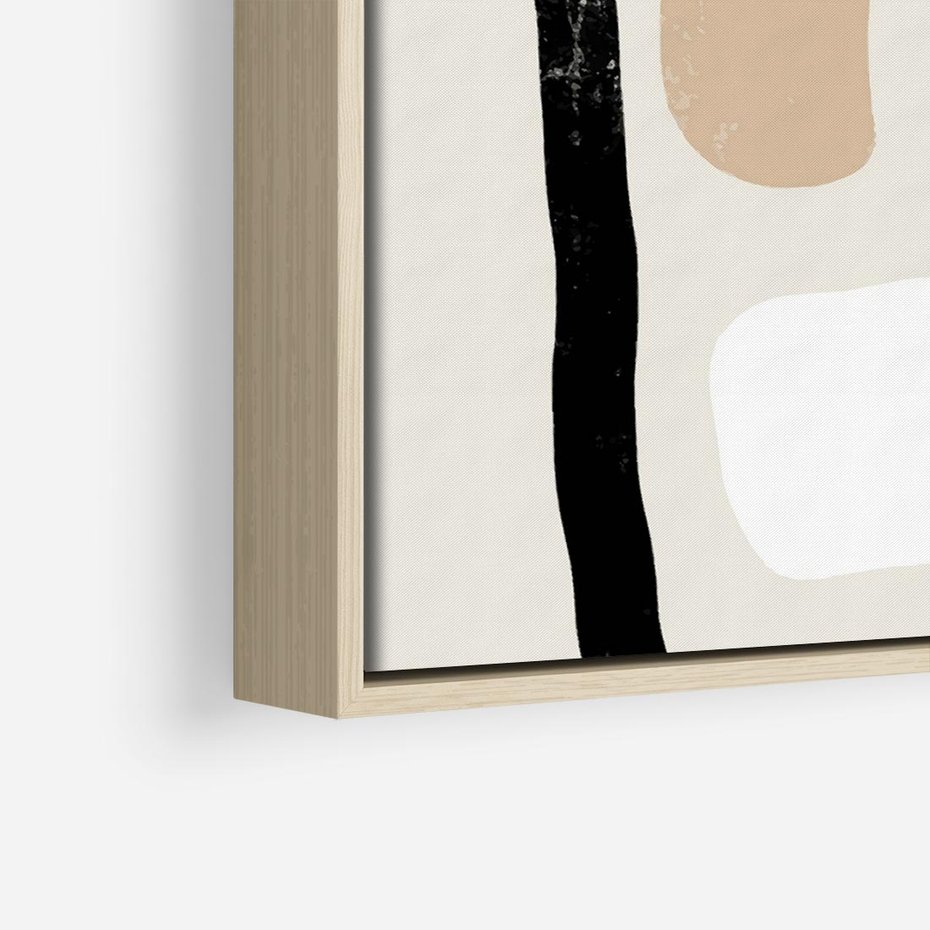 Obraz w ramie 80x80 - Kształtne Formy - geometryczne nieregularne kształty, nowoczesna kompozycja - rama drewno