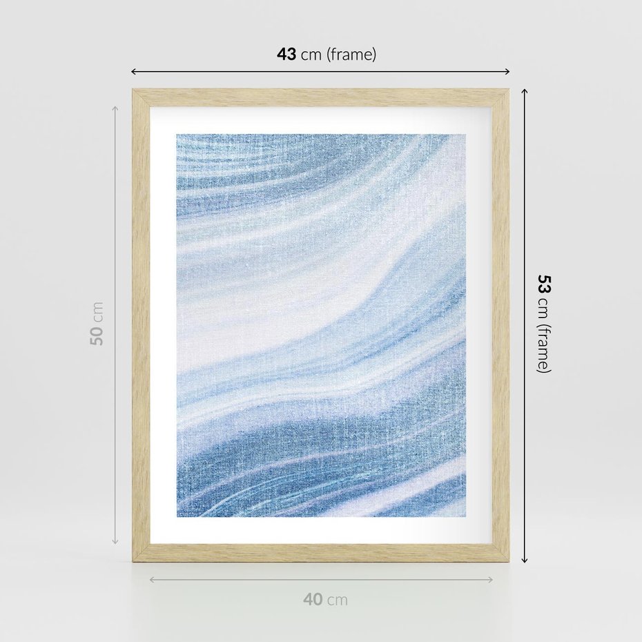 Plakat w ramie 40x50 - Abstrakcyjna akwarela - abstrakcja, akwarela - rama drewno