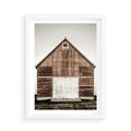 Plakat w ramie 50x70 - Rustykalny Drewniany Domek - domek, drewniany dom - rama biała