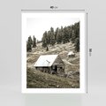 Plakat bez ramy 40x50 - Ustronne Chatki w Górach - rustykalne domki w górach, sepia