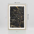 Plakat w ramie 50x70 - Egzotyczny Blask - marmur, złoto - rama drewno