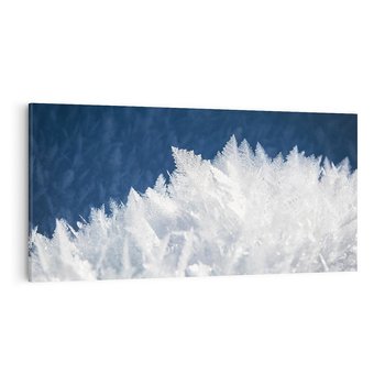 Obraz na płótnie 120x60 - Zimowa magia: Kryształki lodu - zima, kryształki