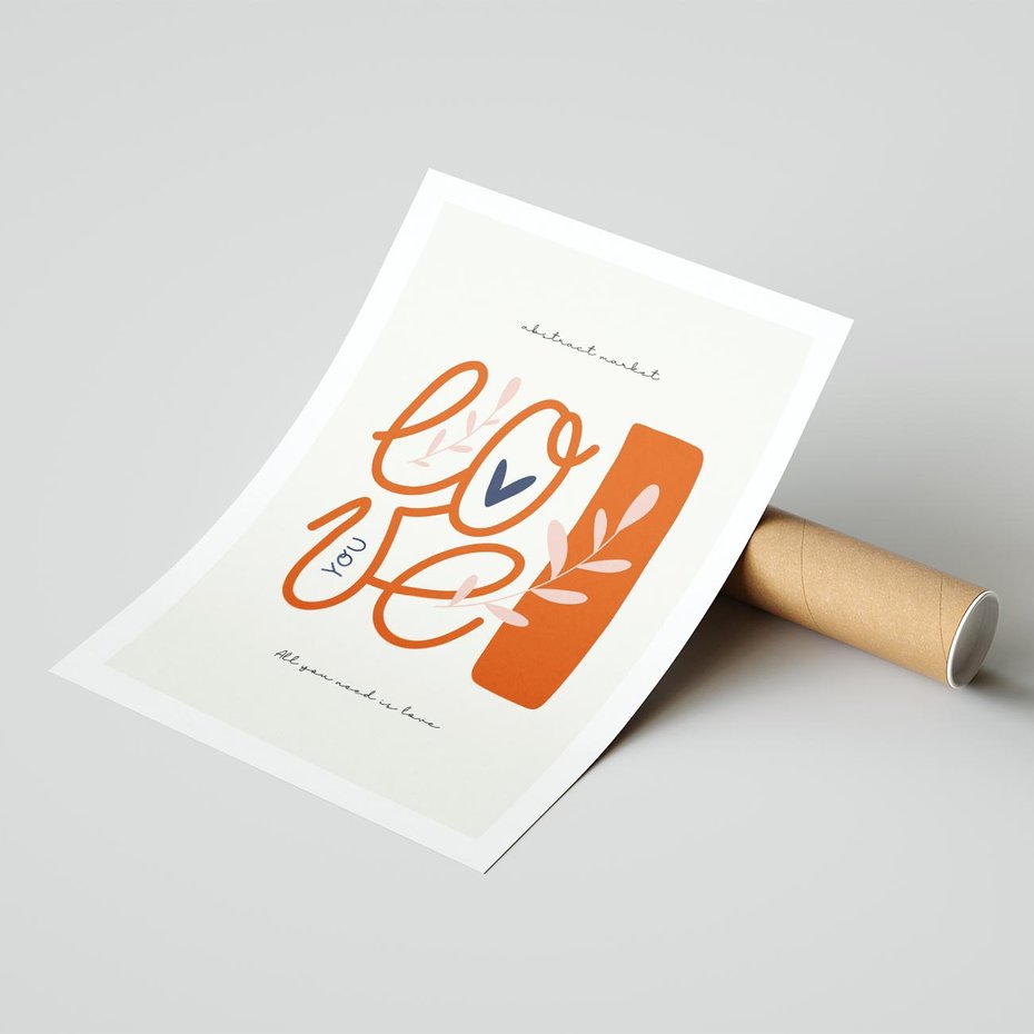 Plakat bez ramy 30x40 - Pastelowa Siła Miłości - miłość, love