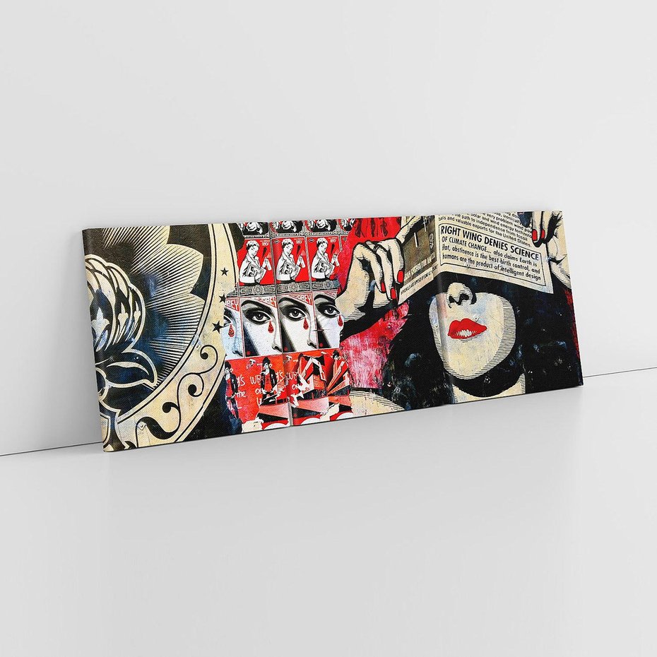 Obraz na płótnie 90x30 - Eksploracja kolorowego graffiti - graffiti