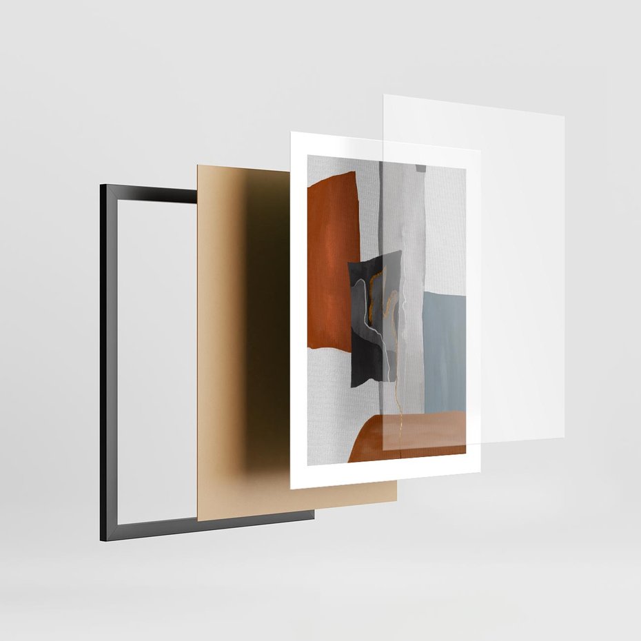 Plakat w ramie 30x40 - Nowoczesna geometria - nowoczesny, geometryczny - rama czarna