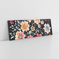 Obraz na płótnie 90x30 - Labirynty melancholii - akwarelowe, pastelowe kwiaty na czarnym tle