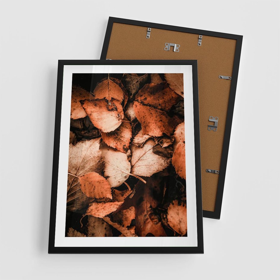 Plakat w ramie 50x70 - Jesienna Paleta - liście, jesień - rama czarna