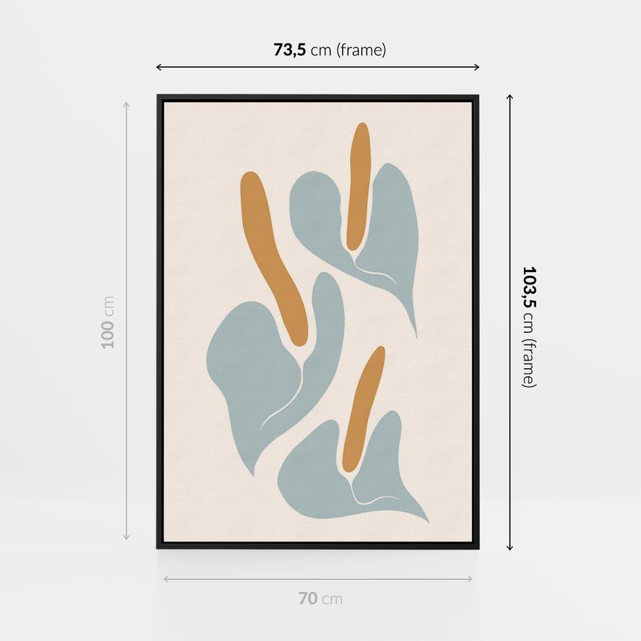 Obraz w ramie 70x100 - Kwiaty Pasteli - kwiaty, nowoczesne i minimalistyczne - rama czarna