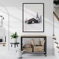 Plakat bez ramy 21x30 - Zimowy Azyl: Domek w Górach - domek w górach, śnieg