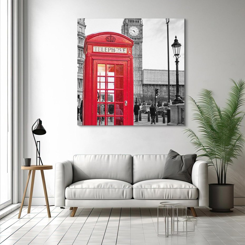 Obraz na płótnie 50x50 - Budka w Londynie - Londyn, budka