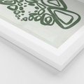 Plakat w ramie 30x40 - Migotliwe Widzenia Zieleni - zielona abstrakcja, zgaszona zieleń - rama biała