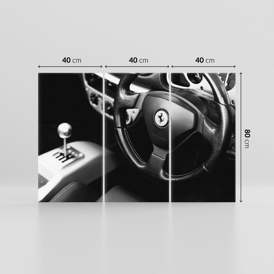 Obraz na płótnie 120x80 - Ferrari wnętrze pełne mocy - Ferrari, wnętrze