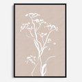 Obraz w ramie 50x70 - Harmonijne Mini Boho - minimalistyczny delikatny obraz, beżowe odcienie - rama czarna