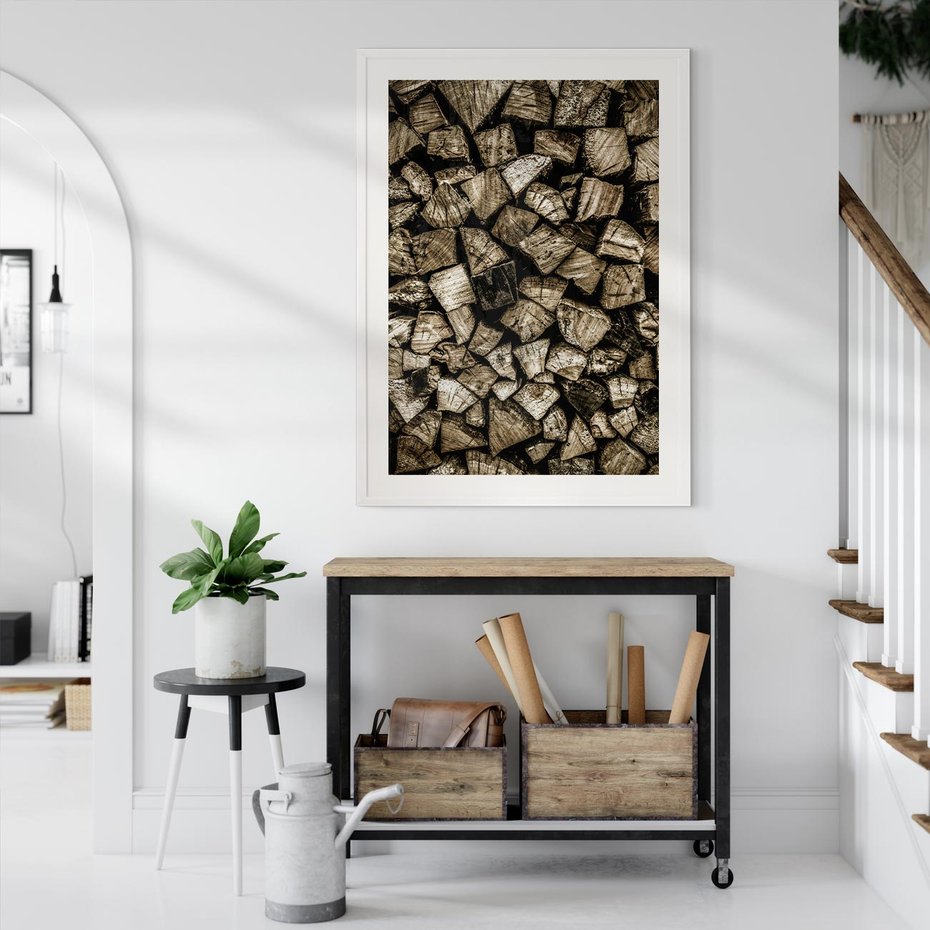 Plakat bez ramy 40x50 - Piękno Drewna - belki drewna, drewno