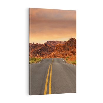 Obraz na płótnie 70x100 - Górska droga między skałami - droga, góry