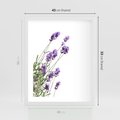 Plakat w ramie 40x50 - Delikatny Urok - lawenda, kwiaty - rama biała