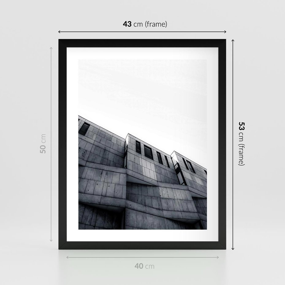 Plakat w ramie 40x50 - Surowa Elegancja Architektury - architektura, surowe formy - rama czarna