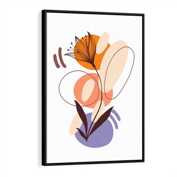 Obraz w ramie 50x70 - Kwiatowa Impresja - abstrakcyjna sztuka, plamy - rama czarna