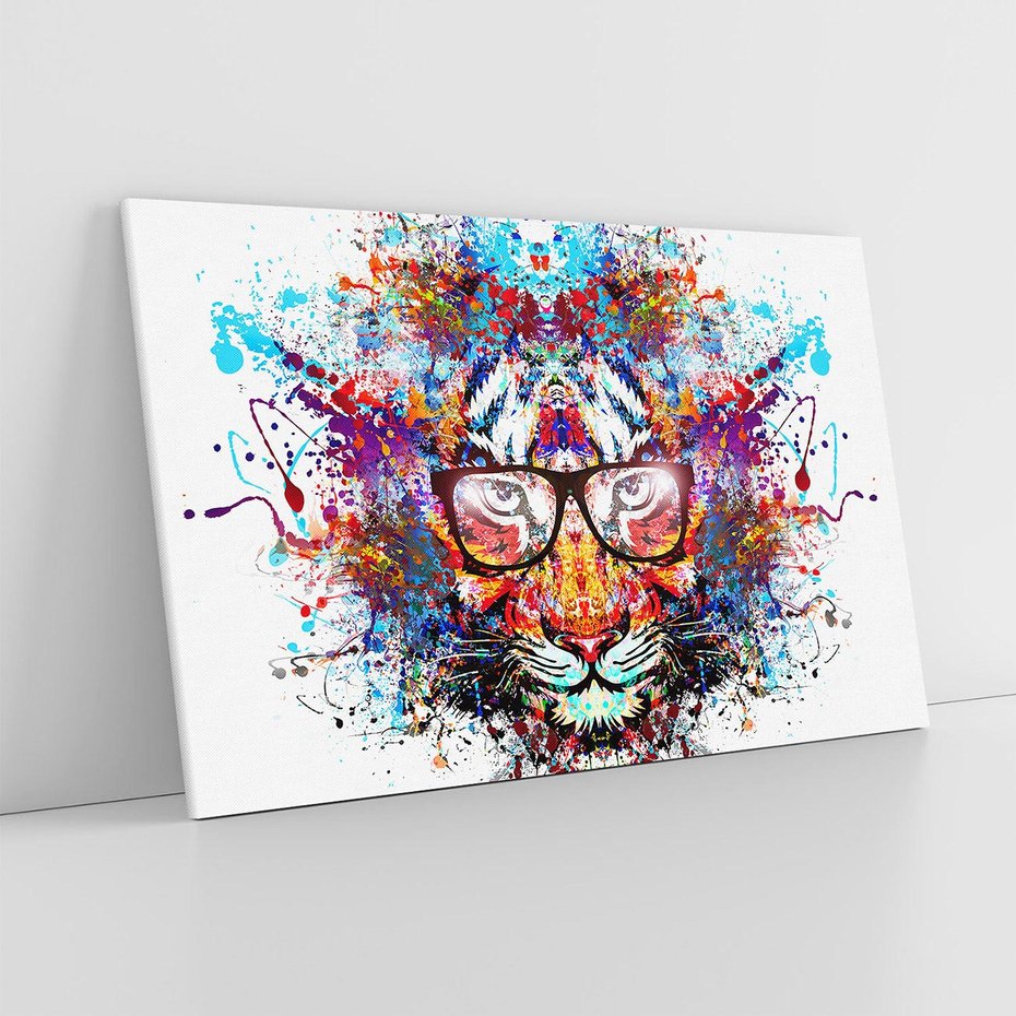 Obraz na płótnie 120x80 - Tygrys w graficznej oprawie - tygrys, grafika