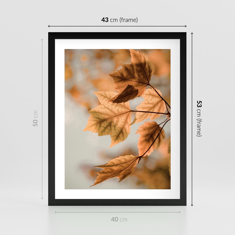 Plakat w ramie 40x50 - Magia Jesieni - liście, jesień - rama czarna