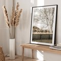 Plakat bez ramy 30x40 - Drzewa i Snopki Siana - farma, drzewa