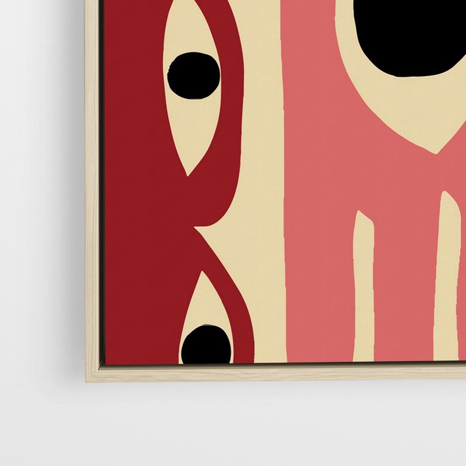 Obraz w ramie 80x80 - Migotliwe Kształty - abstrakcyjny obraz, boho styl - rama drewno