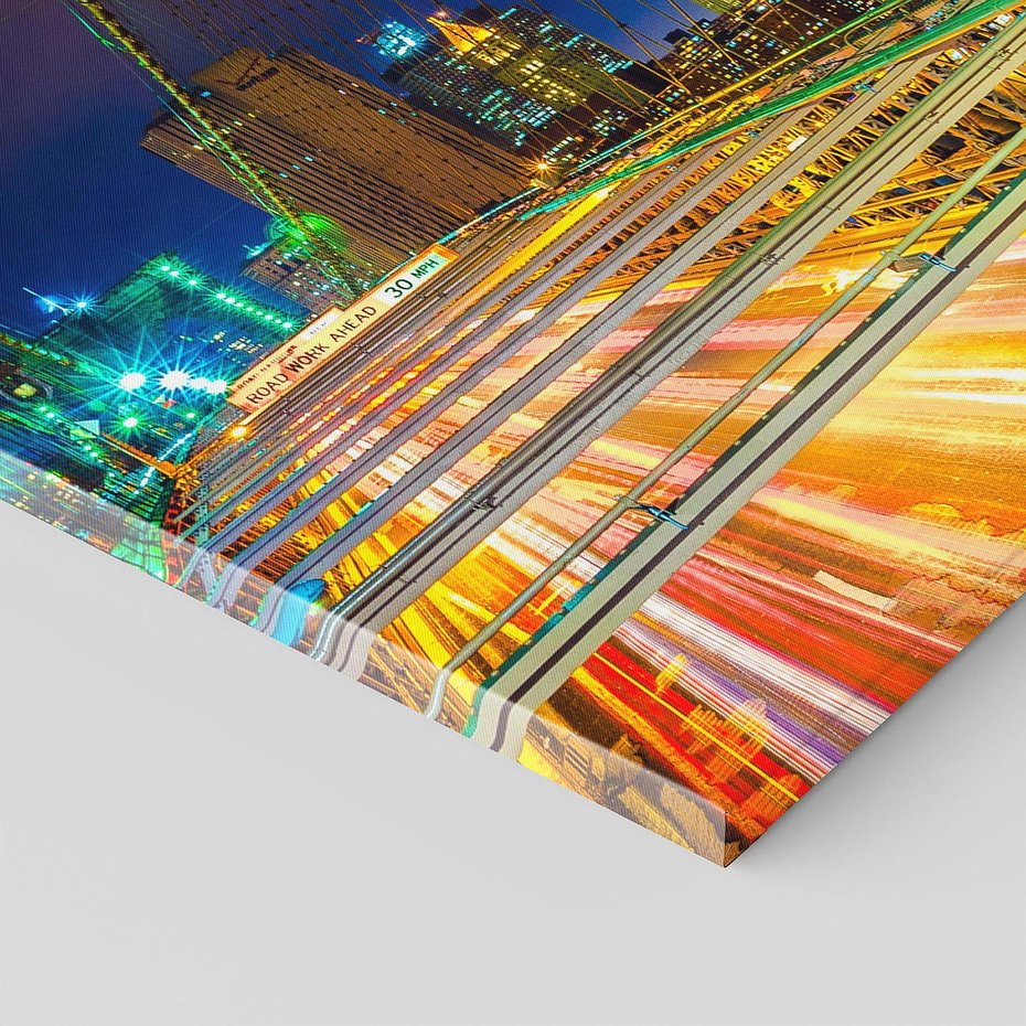 Obraz na płótnie 140x70 - Most w USA - Światła i samochody - most, USA