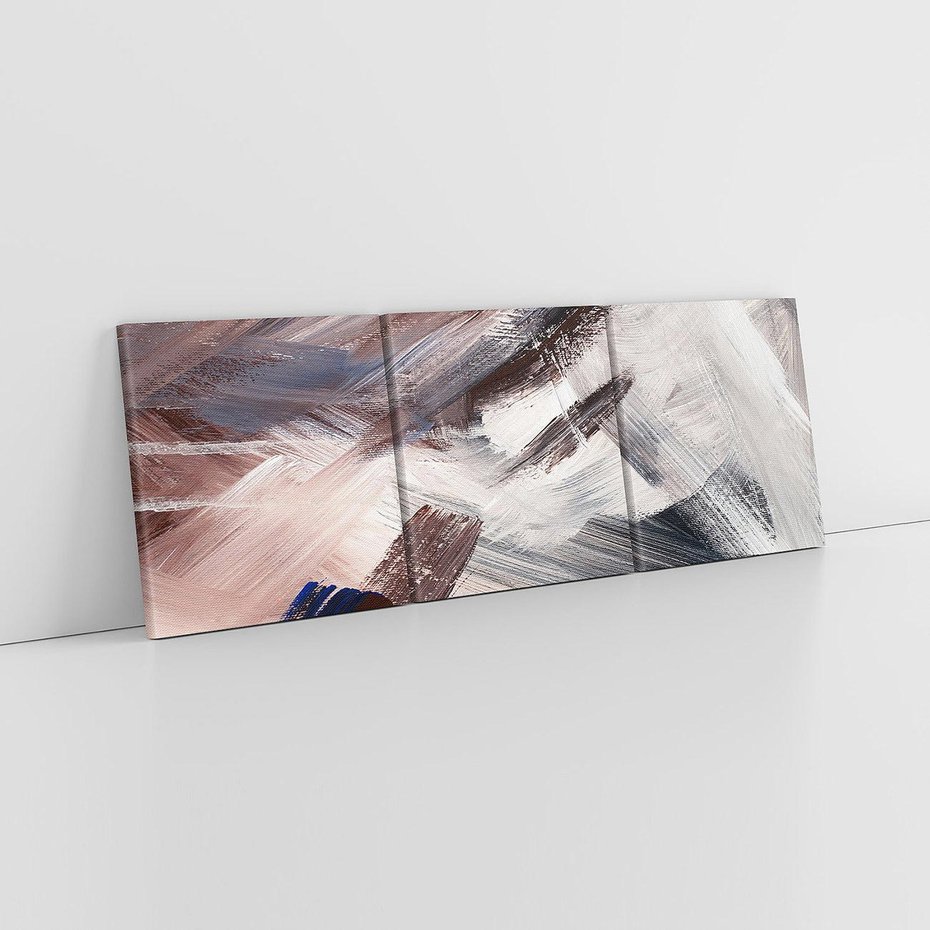 Obraz na płótnie 150x50 - Eksploracja Dramaturgii - abstrakcyjny chaos, chatyczne maźnięcia pędzla