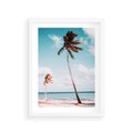Plakat w ramie 30x40 - Raj na Ziemi - plaża, ocean - rama biała