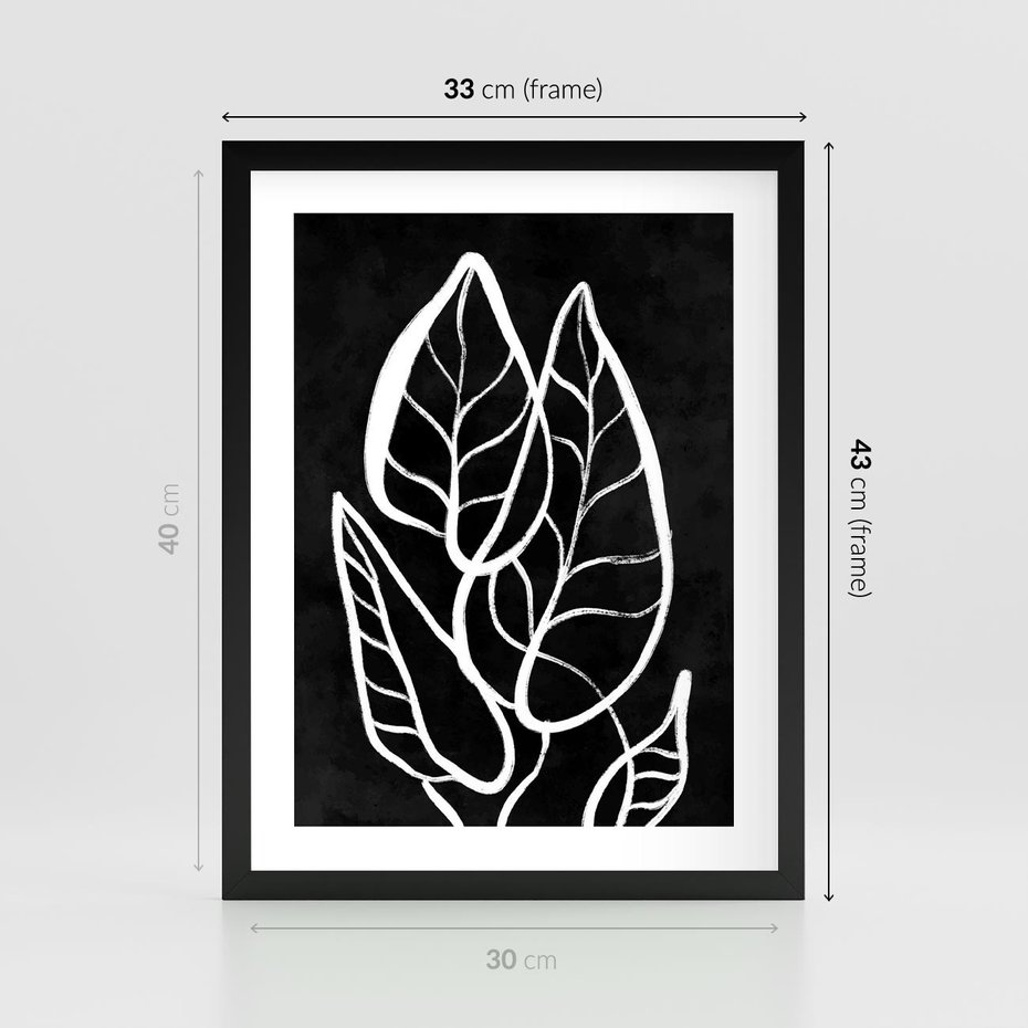 Plakat w ramie 30x40 - Lustrzane Odbicie - mroczna sztuka, minimalizm - rama czarna