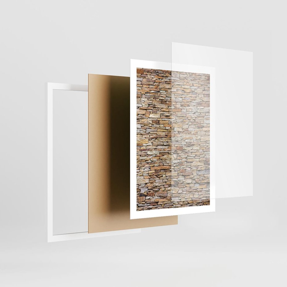 Plakat w ramie 50x70 - Mur z cegieł - surowa elegancja - mur, cegły - rama biała