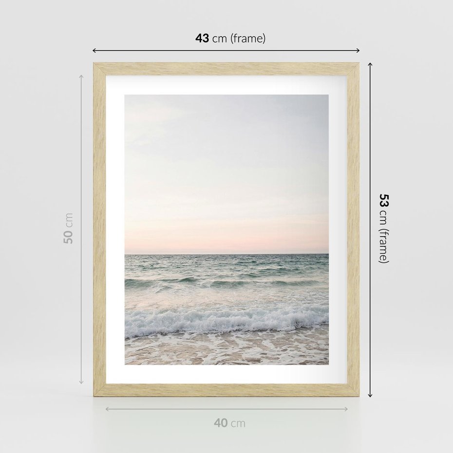 Plakat w ramie 40x50 - Morze i Fale - morze, fale - rama drewno
