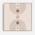 Obraz w ramie 80x80 - Zgeometryzowane Wizje - boho plakat, minimalizm - rama drewno