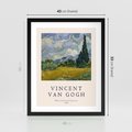 Plakat w ramie 40x50 - Pole z Cyprysami - reprodukcja obrazu, van gogh - rama czarna
