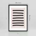 Plakat w ramie 50x70 - Strukturalna Rewolucja Form - minimalizm, czarne pasy - rama czarna