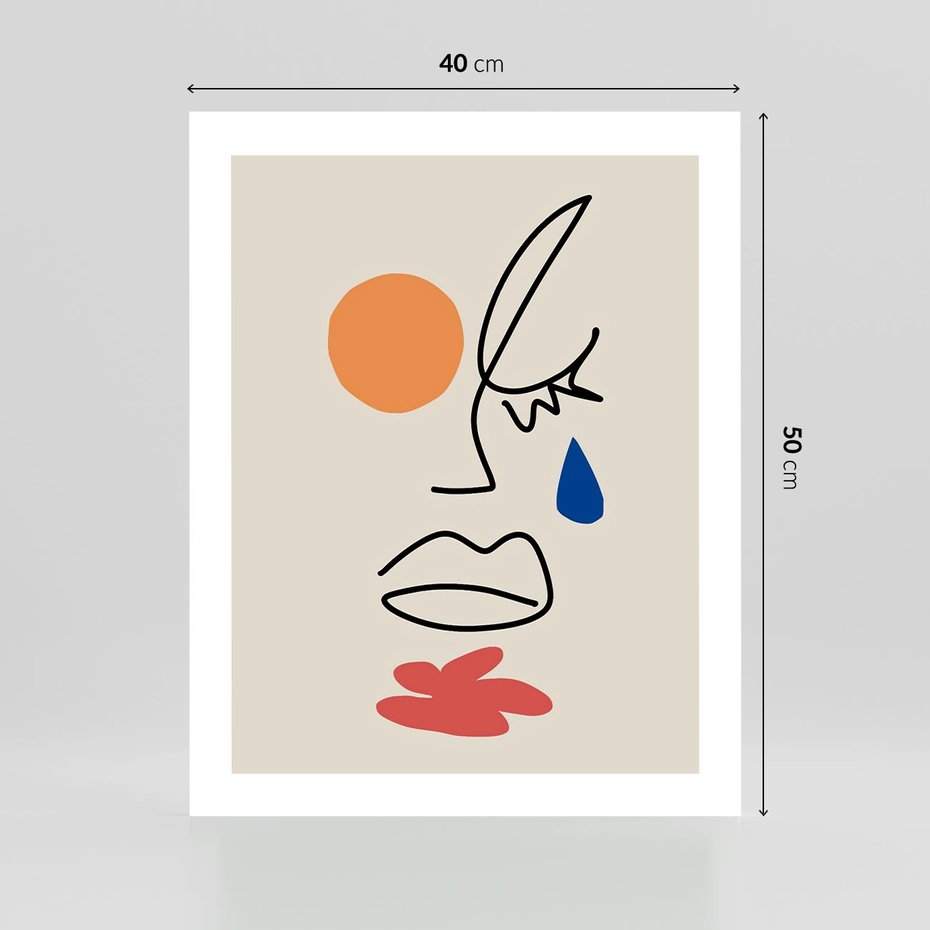 Plakat bez ramy 40x50 - Impresje Plam - abstrakcyjny obraz, przypomina twarz