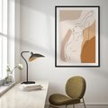 Plakat bez ramy 21x30 - Sztuka Nagiej Formy - szkic nagiej kobiety, kolory beżowe