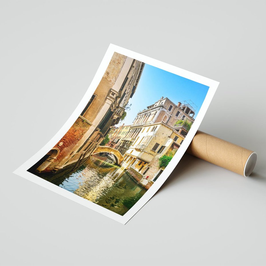 Plakat bez ramy 21x30 - Magia Kanałów Weneckich - Wenecja, kanały