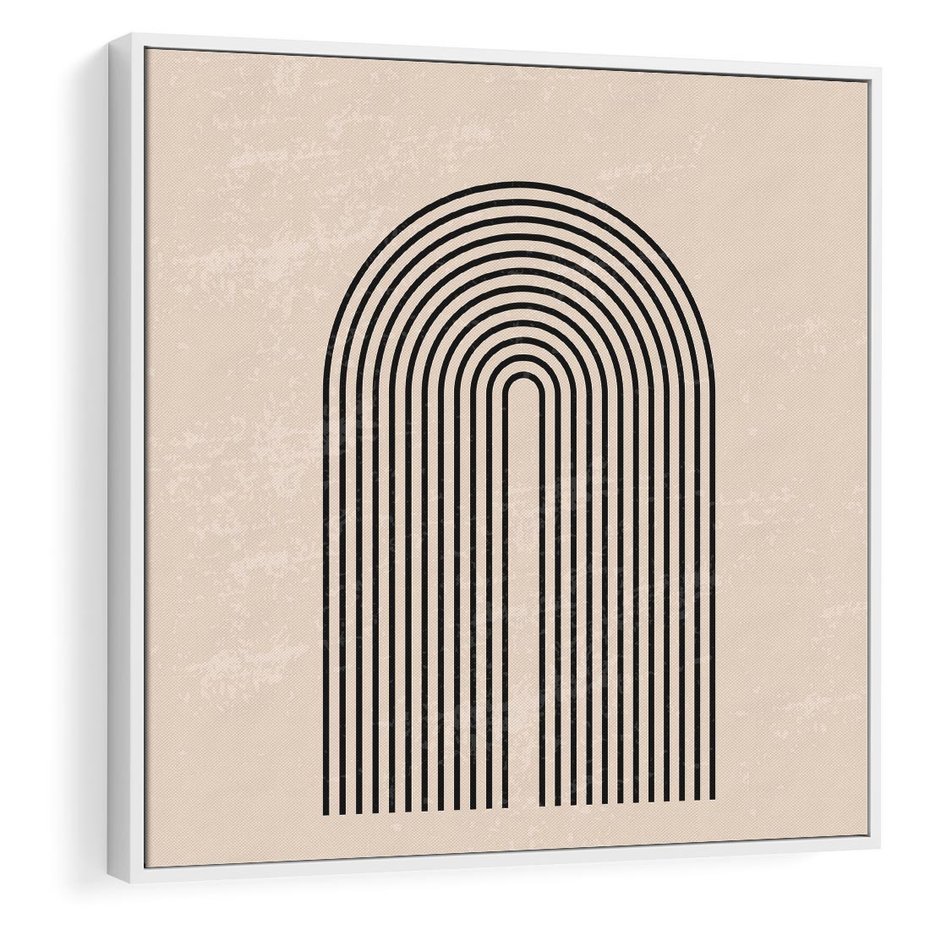 Obraz w ramie 80x80 - Migocące Echa - abstrakcyjne linie, geometria - rama biała