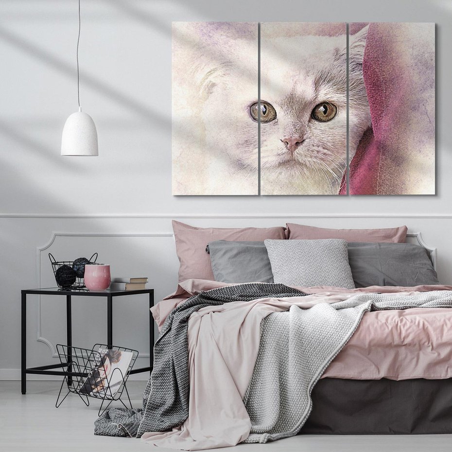 Obraz na płótnie 120x80 - Kot w abstrakcyjnym świetle - kot, abstrakcja