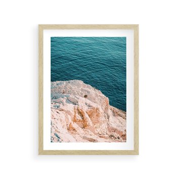 Plakat w ramie 30x40 - Klifowy Horyzont: Brzeg Morza - brzeg morza, klify - rama drewno