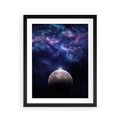 Plakat w ramie 40x50 - Kosmos - Ziemia i Księżyc - kosmos, ziemia - rama czarna