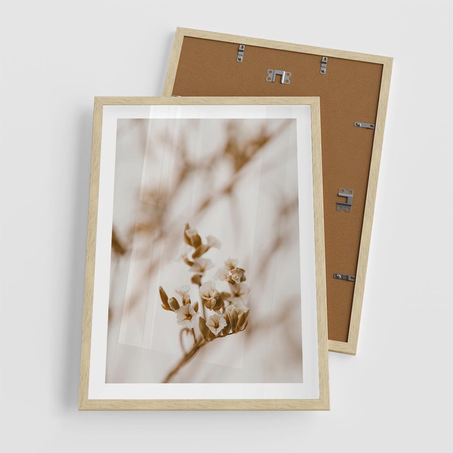 Plakat w ramie 50x70 - Kwiatowa suchość - kwiaty, susz - rama drewno