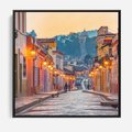 Obraz w ramie 50x50 - W stronę marzycielskich horyzontów - włoska uliczka, wieczór - rama czarna
